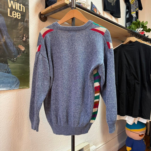 Vintage 90s Aztec Patterned Cardigan Sweater - Small