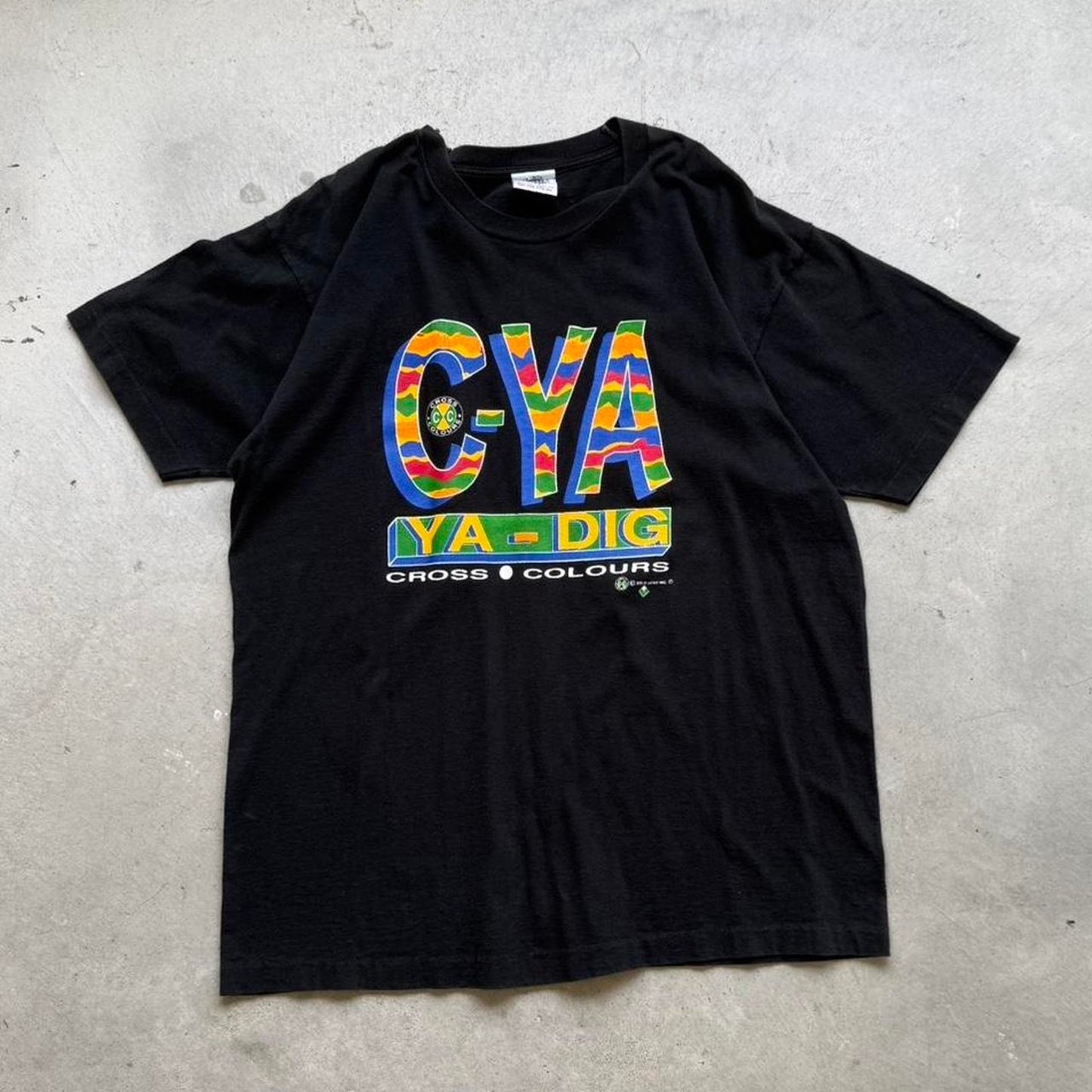 Vintage 90s C-Ya Ya-Dig Criss Cross Colours Rap Band T-Shirt - X-Large