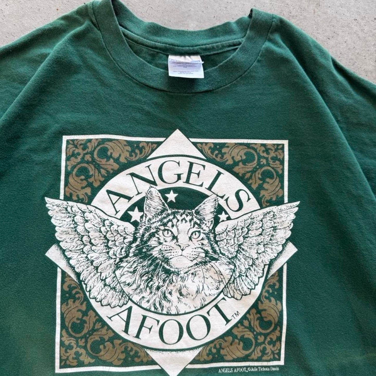 Vintage 90s Angels A Foot Cat Animal T-Shirt - XX-Large