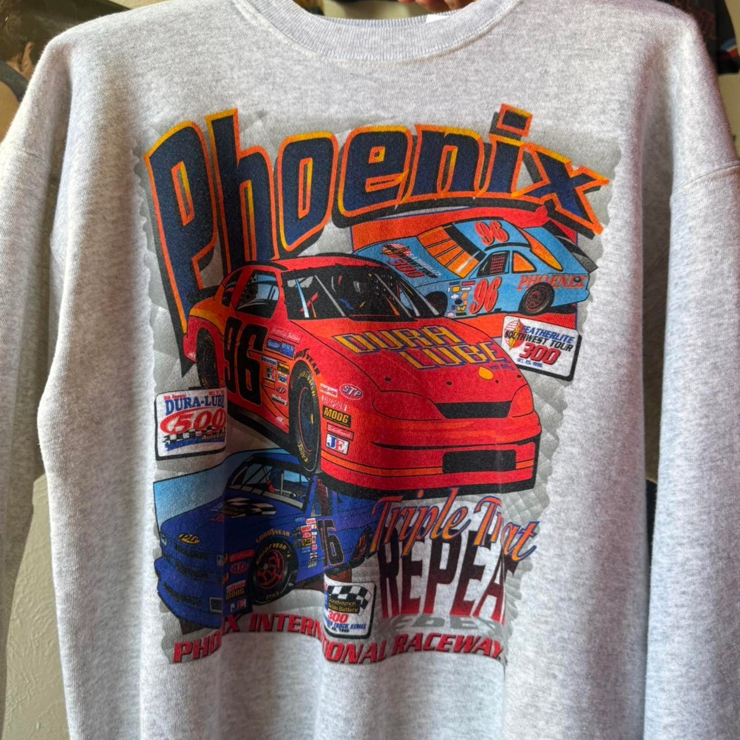 Vintage 90s Phoenix Raceway NASCAR Racing Crewneck - Large