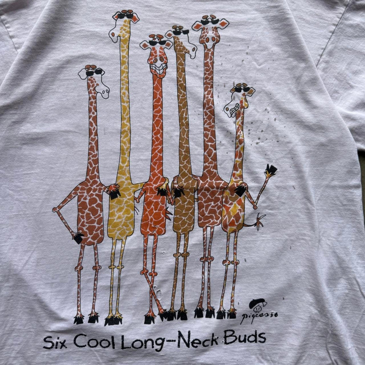 Vintage 90s Giraffe Six Cool Long Neck Buds Animal T-Shirt - Large