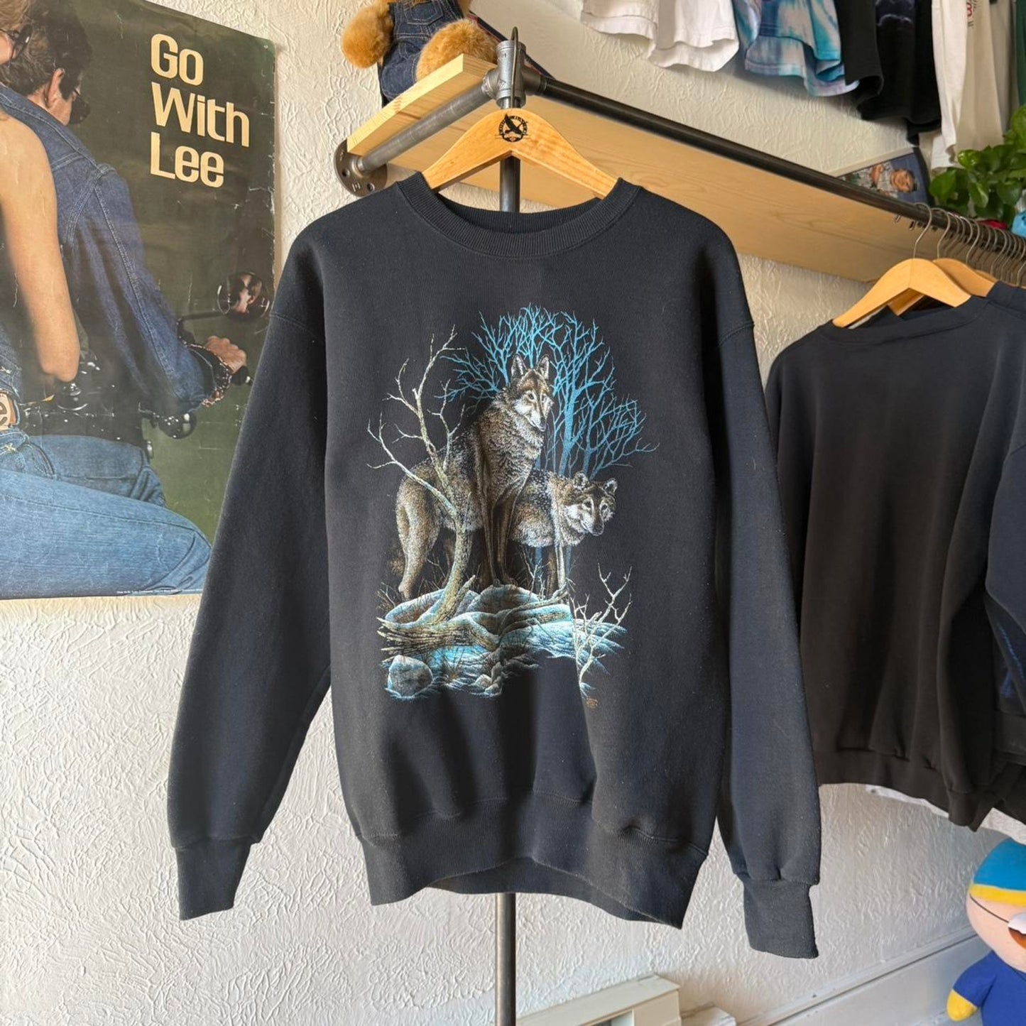 Vintage 90s Wolf Animal Nature Crewneck - Large
