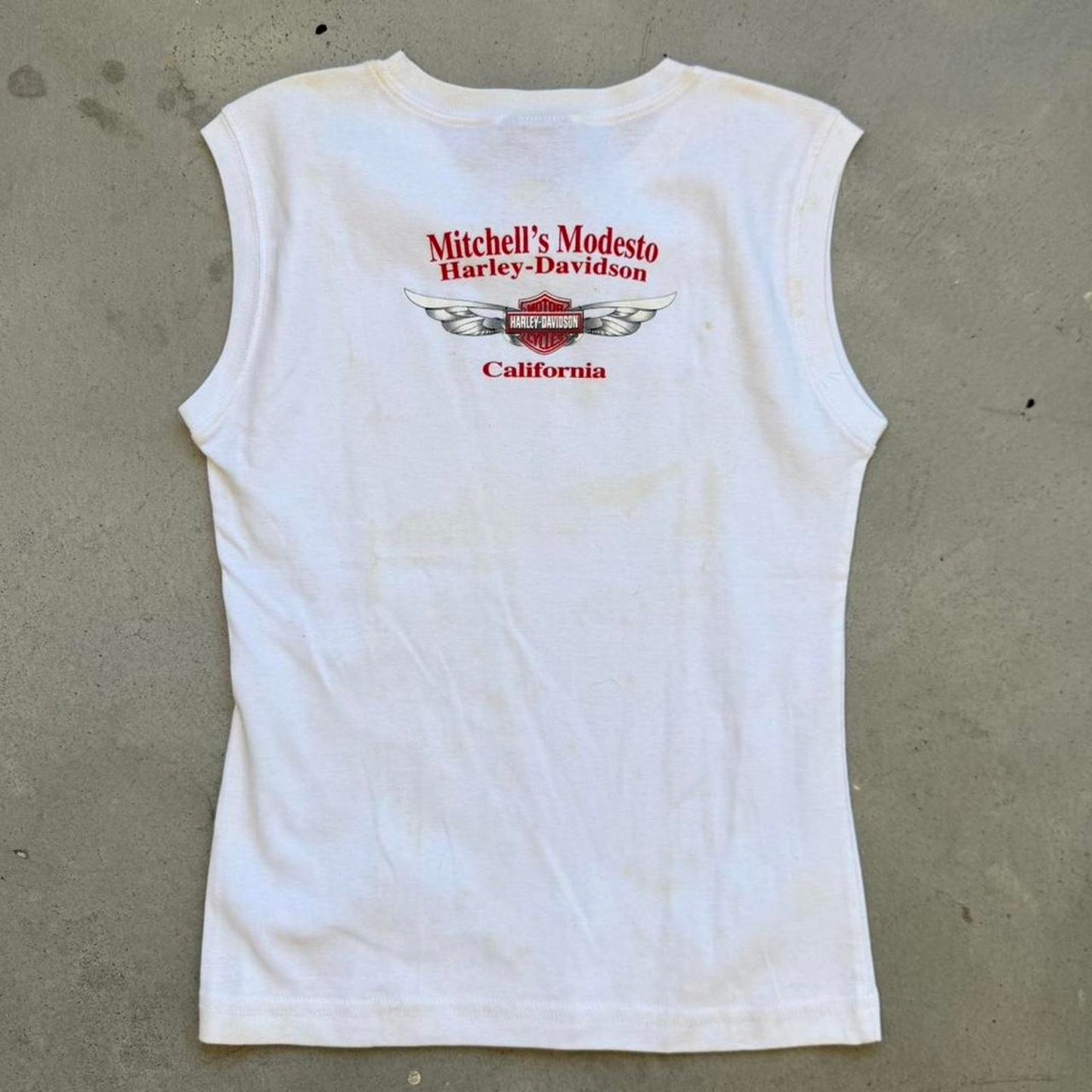 Vintage Harley Davidson Flower California Tank Top - Large (W)
