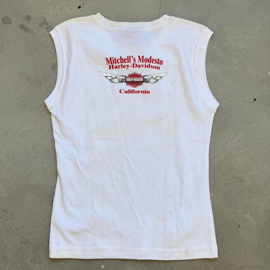 Vintage Harley Davidson Flower California Tank Top - Large (W)