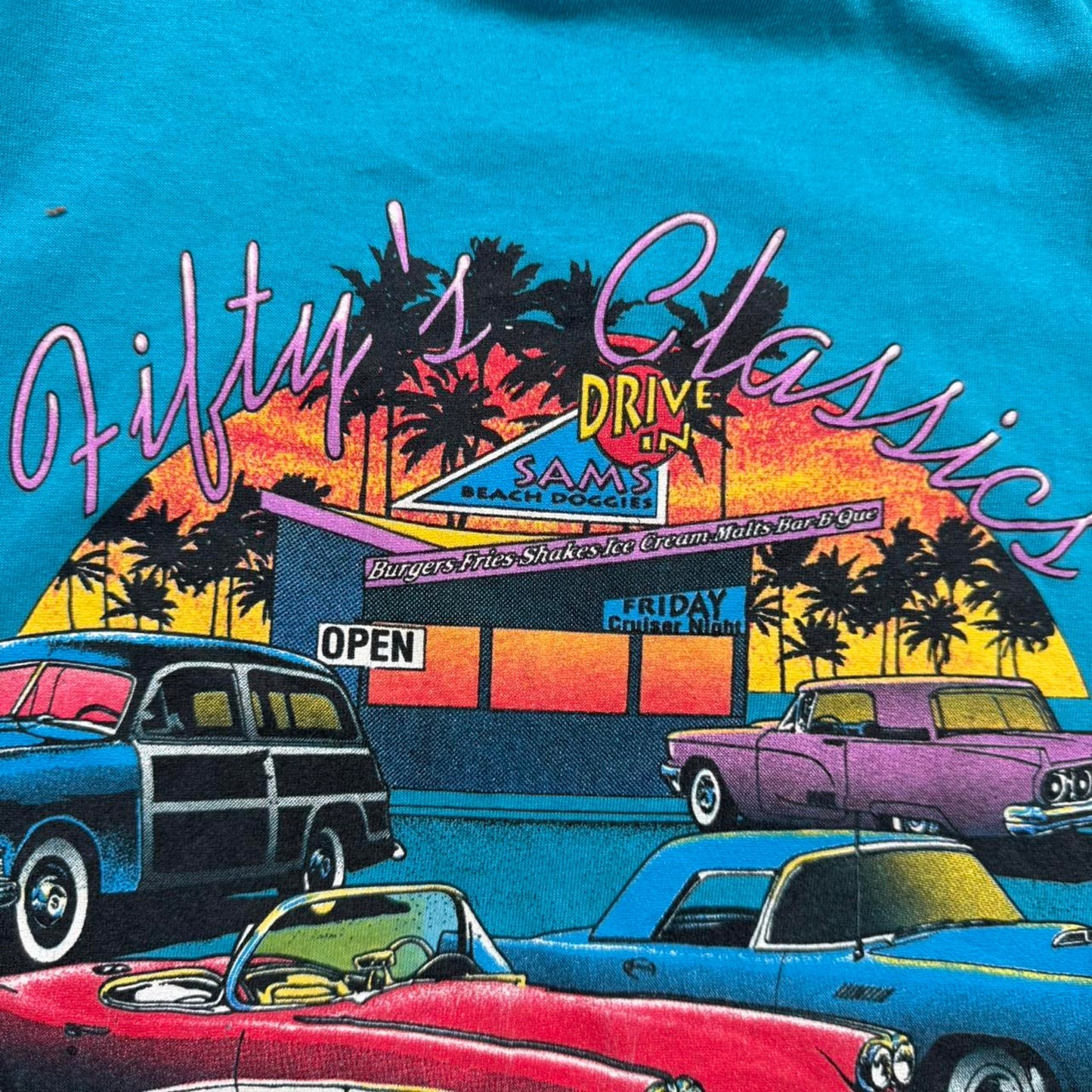 Vintage 90s Route 66 Hot Rod Car T-Shirt - Large