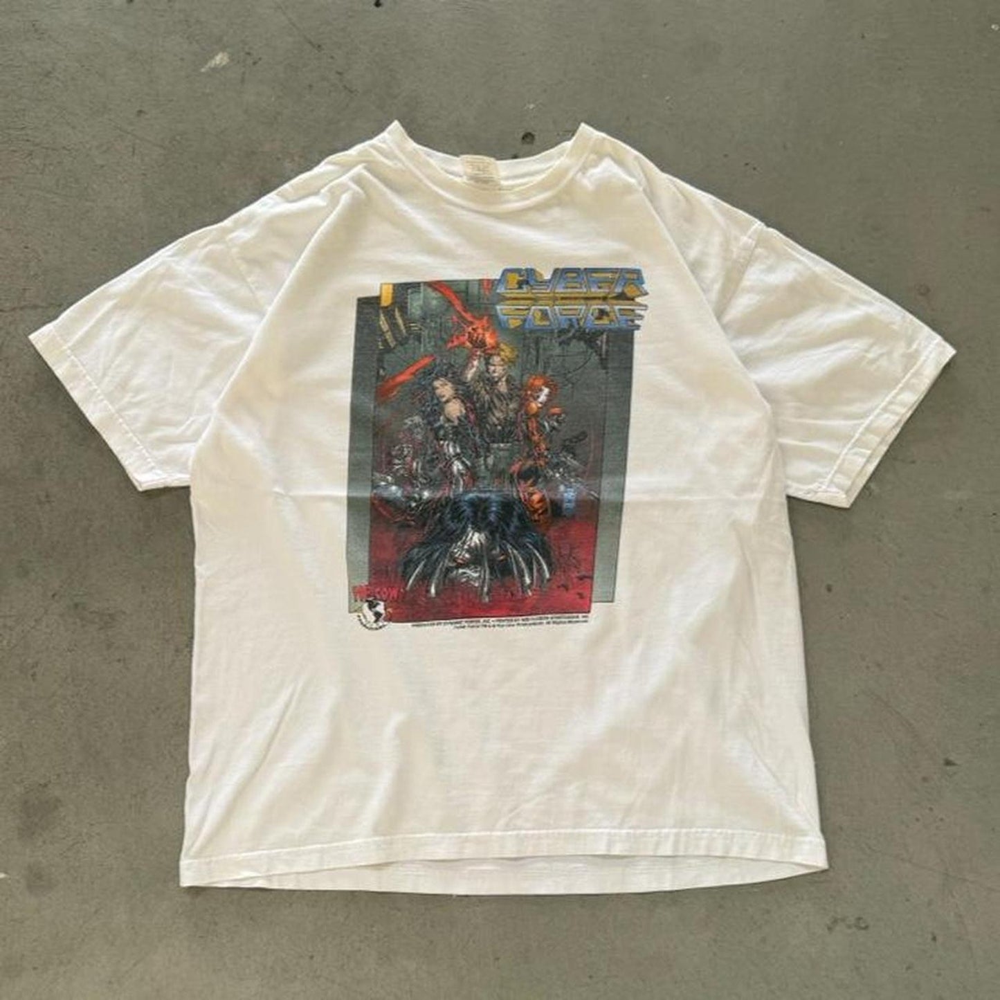 Vintage 90s Cyber Force Marvel Comic T-Shirt - X-Large