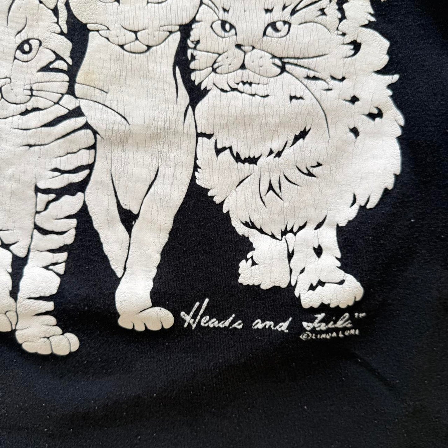 Vintage 80s Double Sided Cat Animal T-Shirt - X-Large