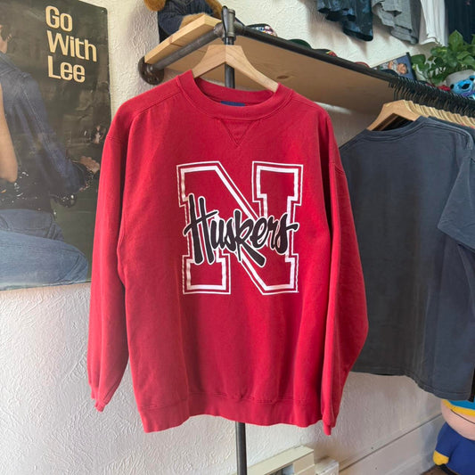 Vintage 90s Nebraska Huskers Big Logo Crewneck - Large