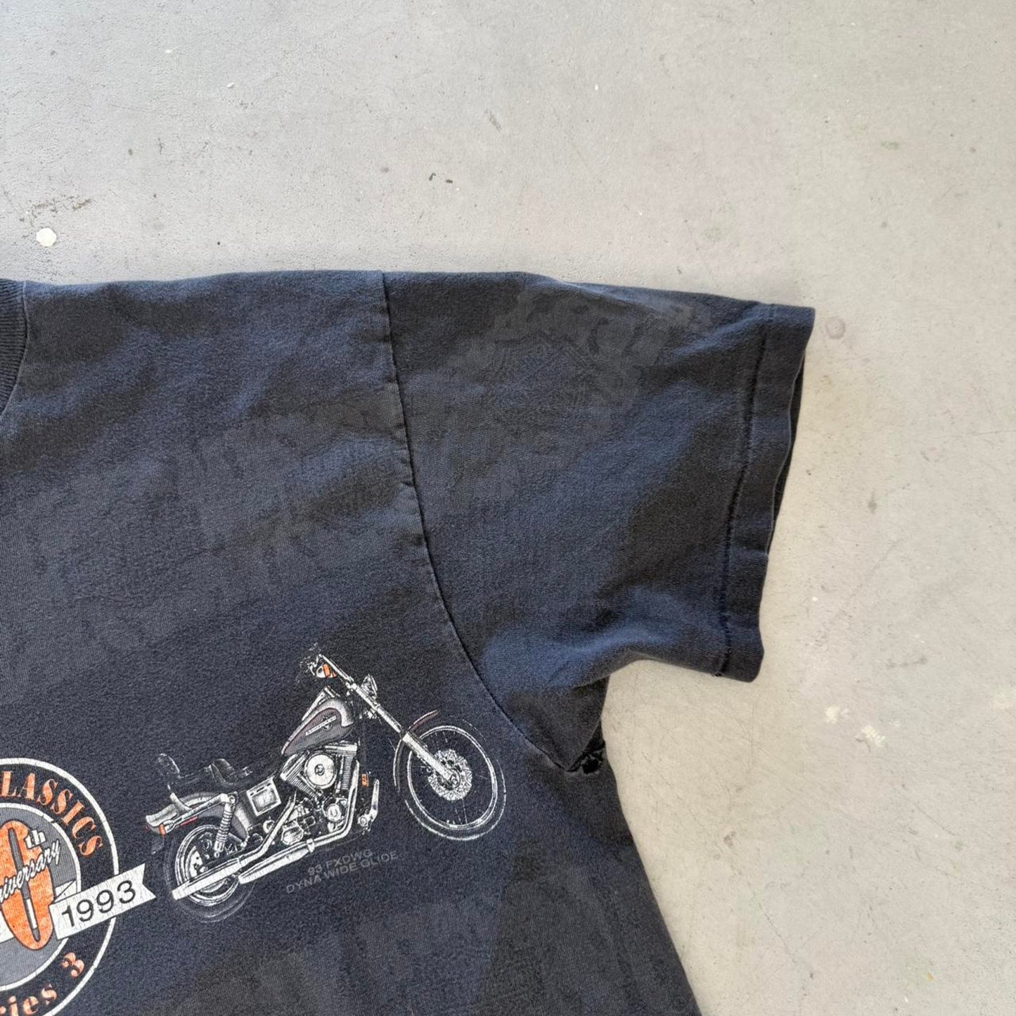Vintage 90s Harley Davidson Motorcycles All Over Print Biker T-Shirt - Large