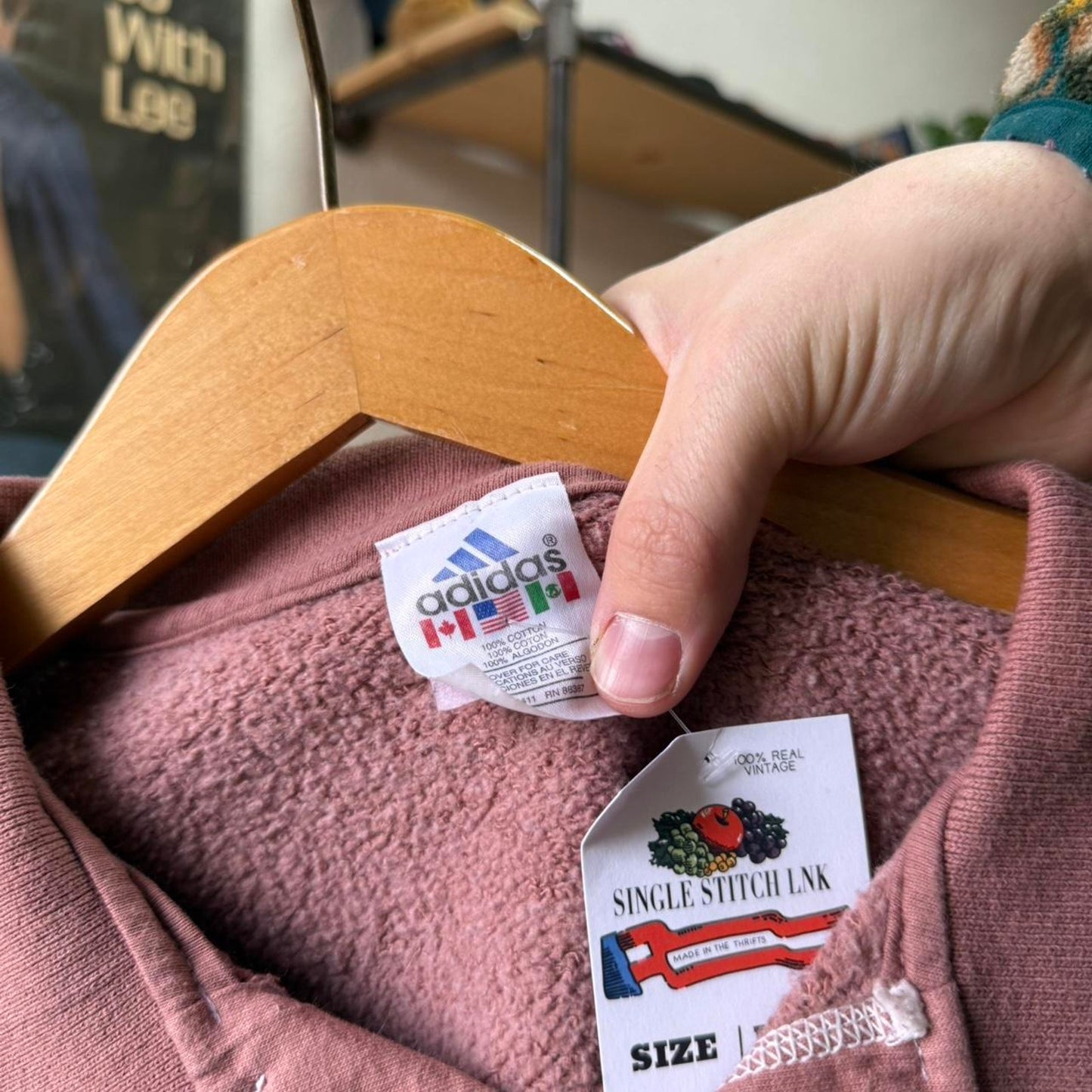 Vintage 90s Adidas Collared Crewneck - Large