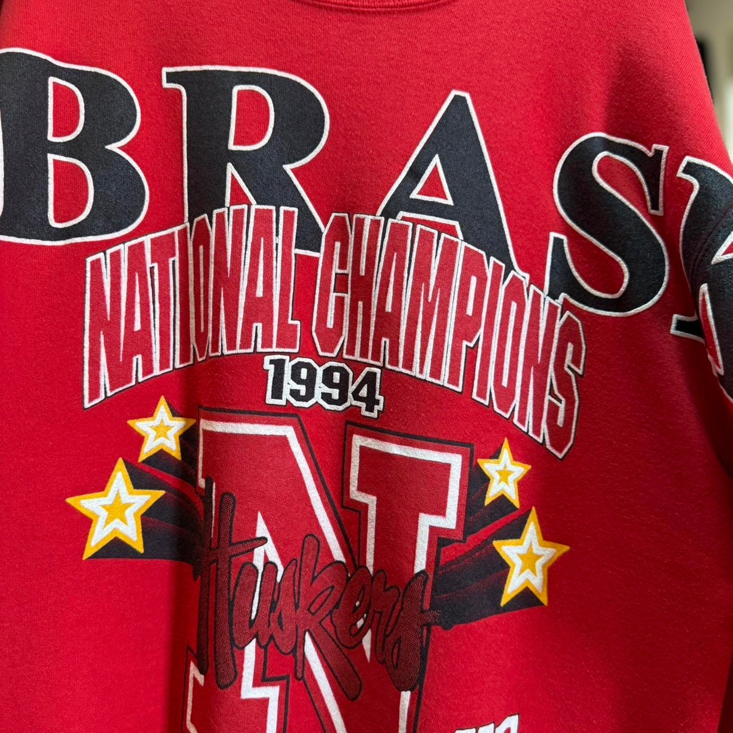 Vintage 90s Nebraska Huskers 1994 National Champions Star Spell Out Crewneck