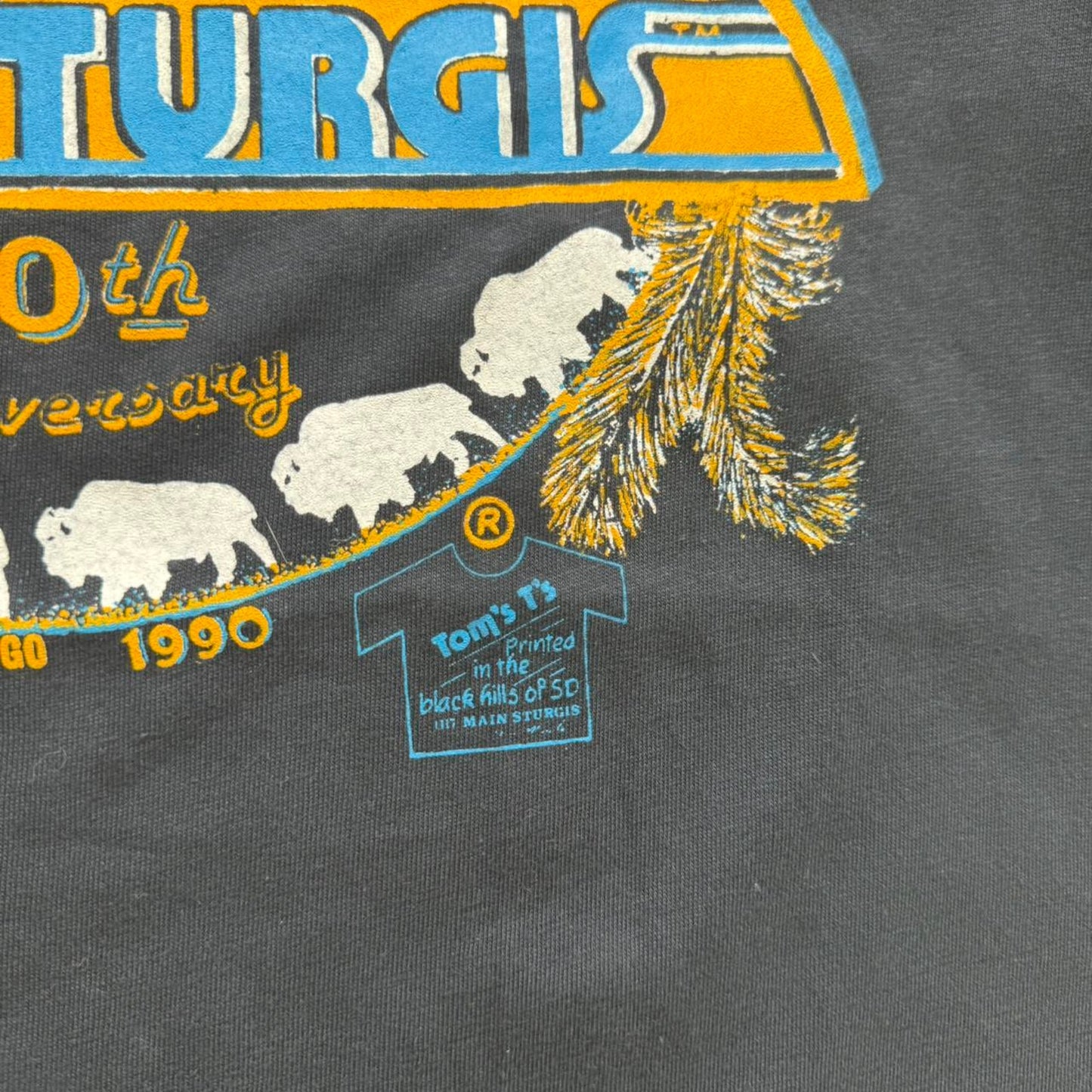 Vintage 1990 Sturgis Black Hills Rally Biker Motorcycle T-Shirt - X-Large