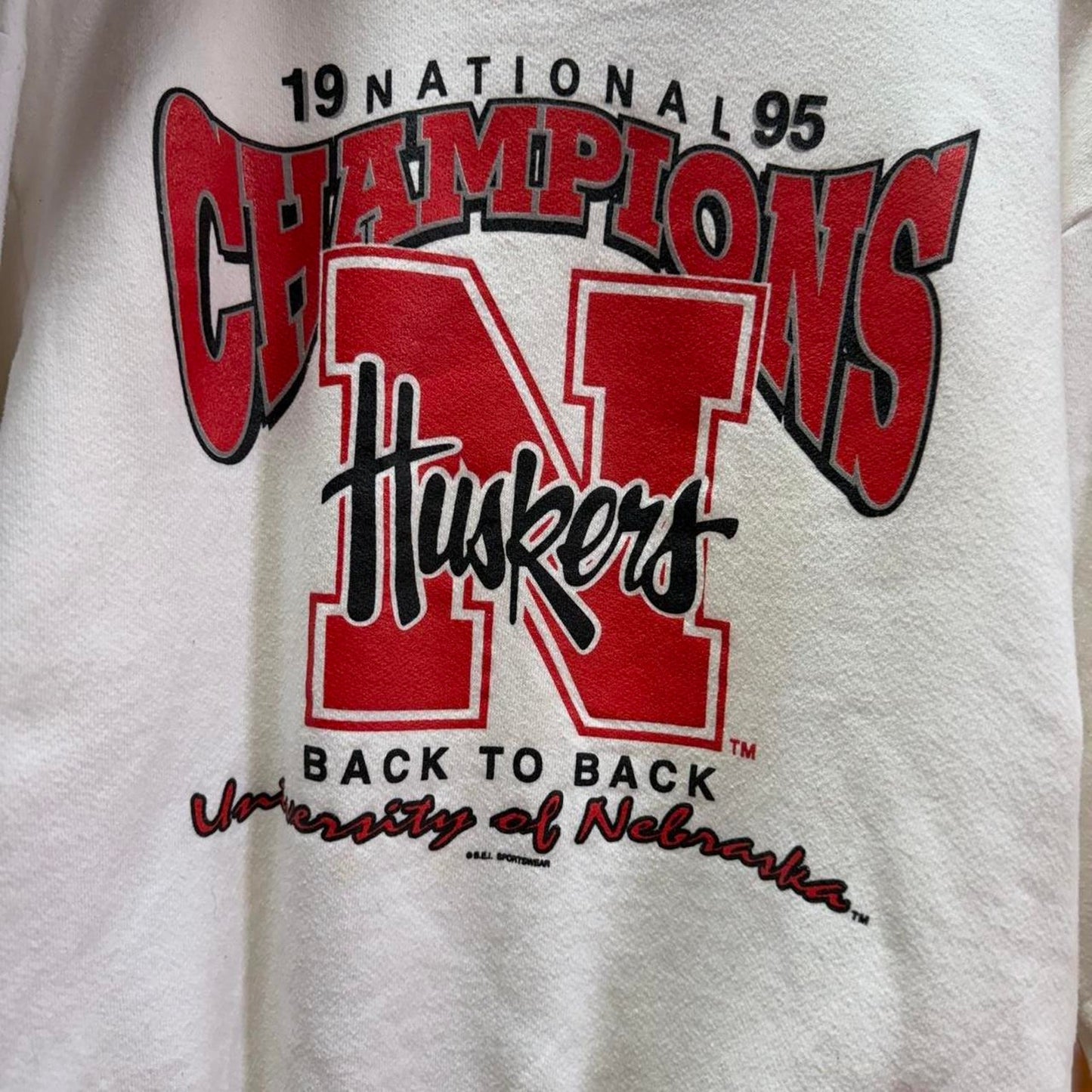 Vintage 90s Nebraska Huskers National Champions Crewneck - Medium