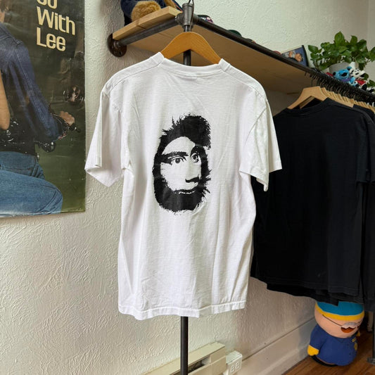 Vintage 90s Cave Man Caution Sign T-Shirt - Large