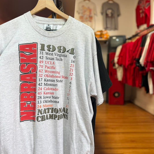 Vintage 90s Nebraska Huskers National Champions T-Shirt - X-Large