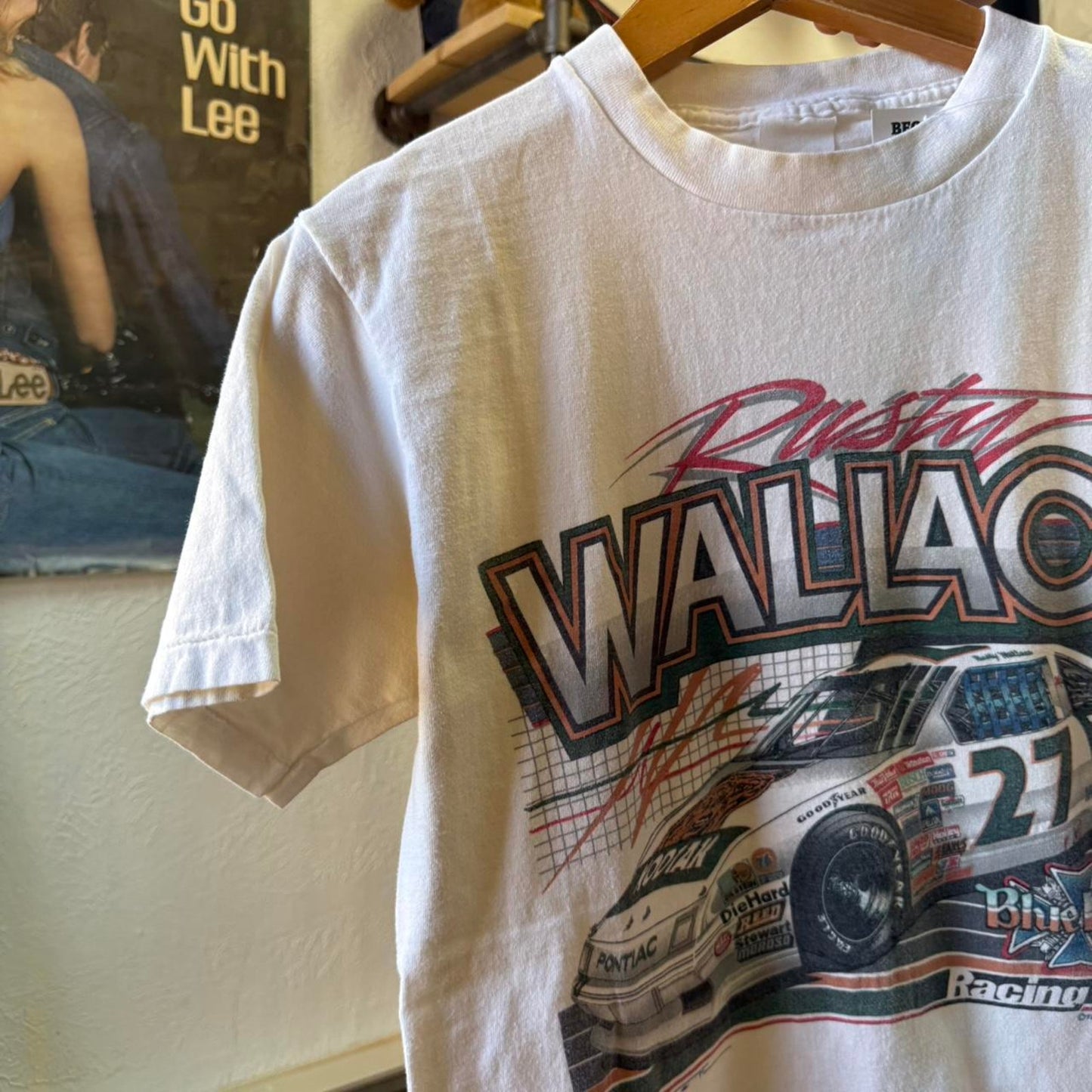Vintage 90s Rusty Wallace NASCAR Racing Race Car T-Shirt - Medium