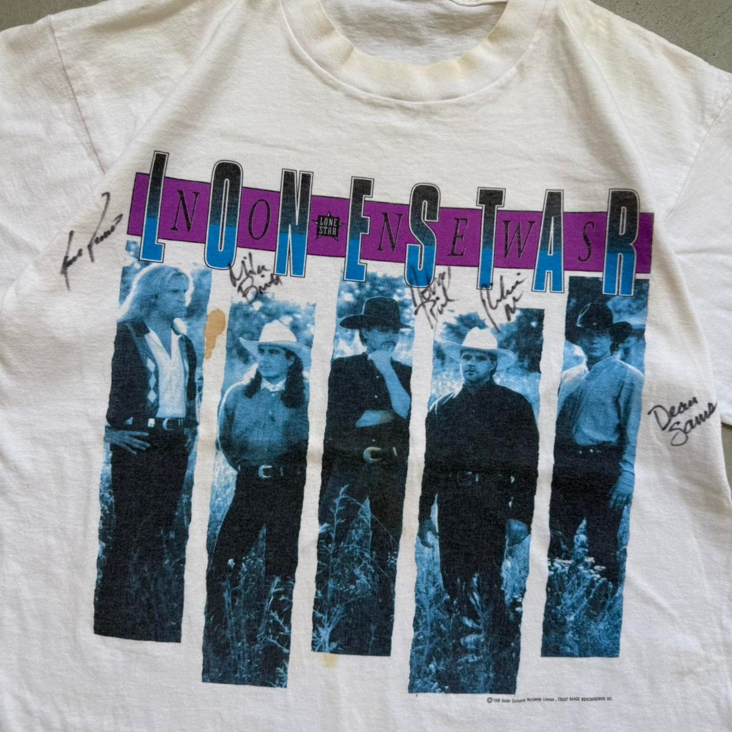 Vintage 90s Lonestar Country Band Signed Concert T-Shirt - Large