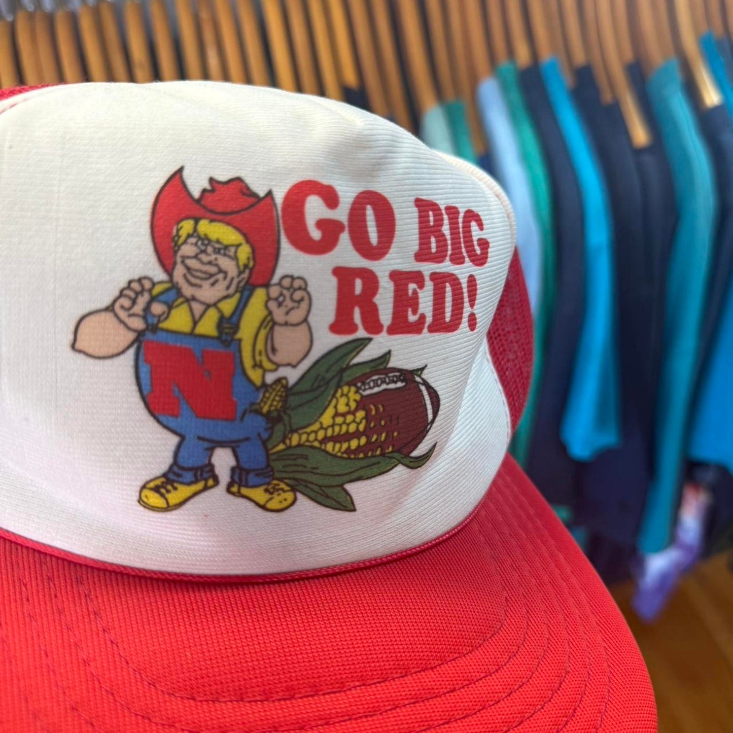 Vintage 90s Nebraska Huskers Go Big Red Trucker Cap