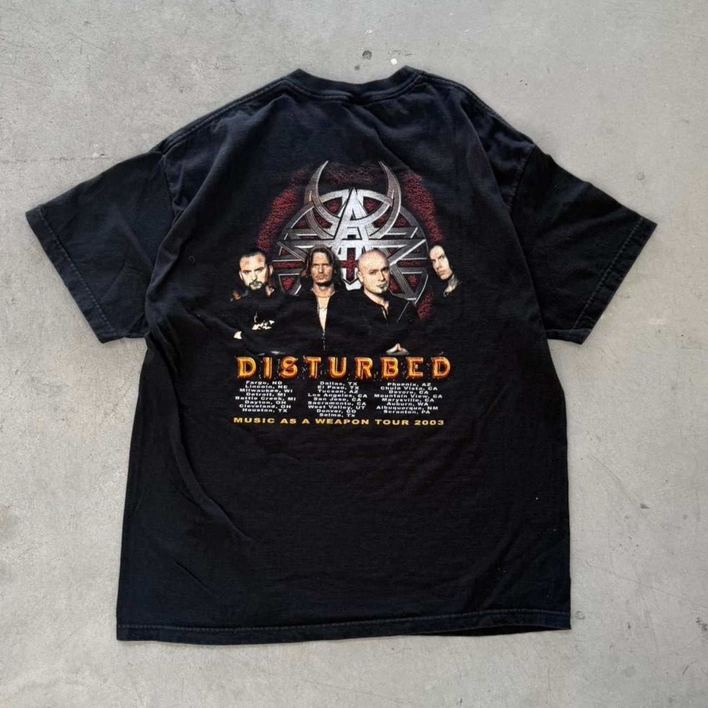 Vintage 2003 Disturbed Believe Music as a Weapon Band T-Shirt - X-Large