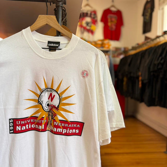 Vintage 90s Nebraska Huskers National Championship Adidas T-Shirt