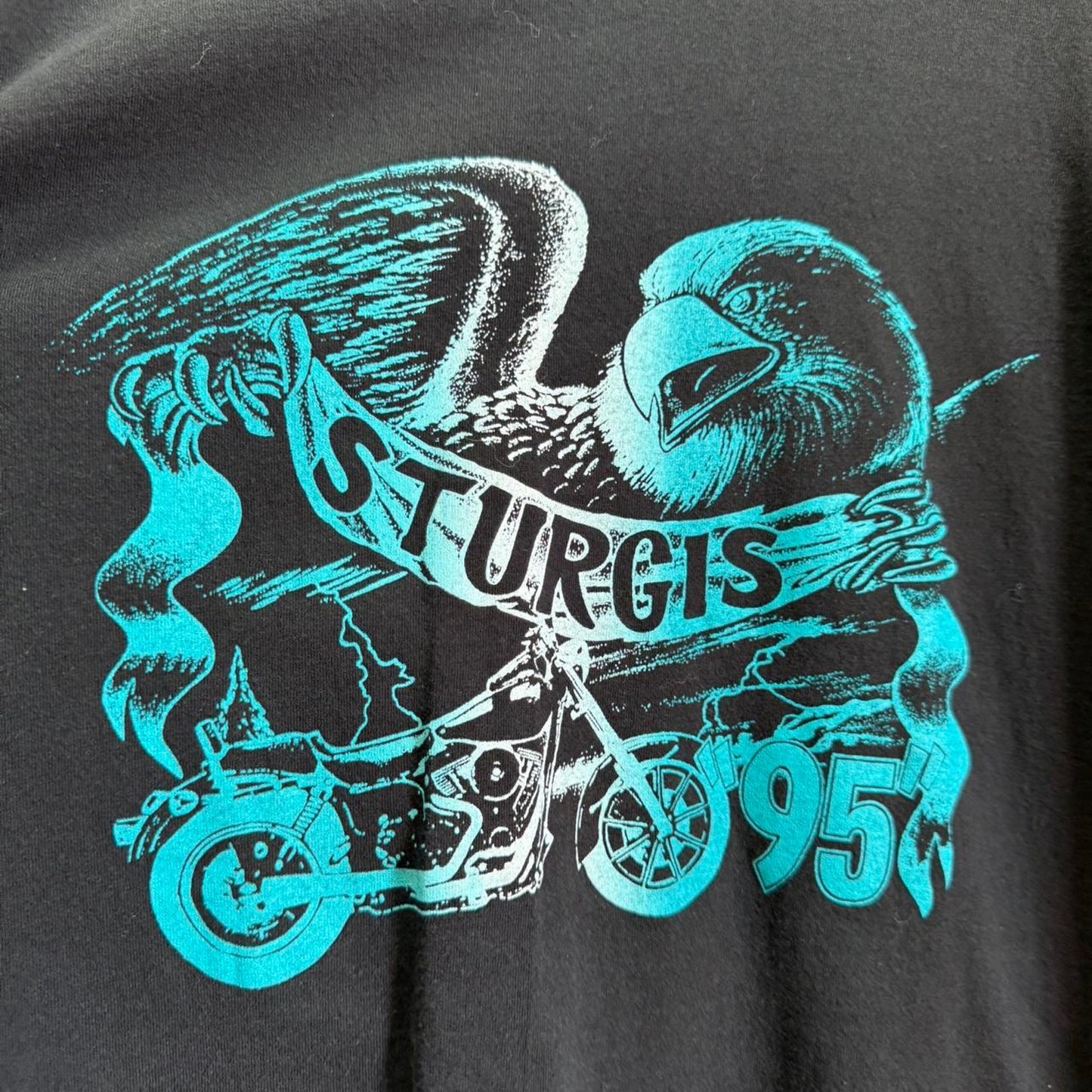 Vintage 90s Sturgis Black Hills Rally 1995 Motorcycle Biker T-Shirt