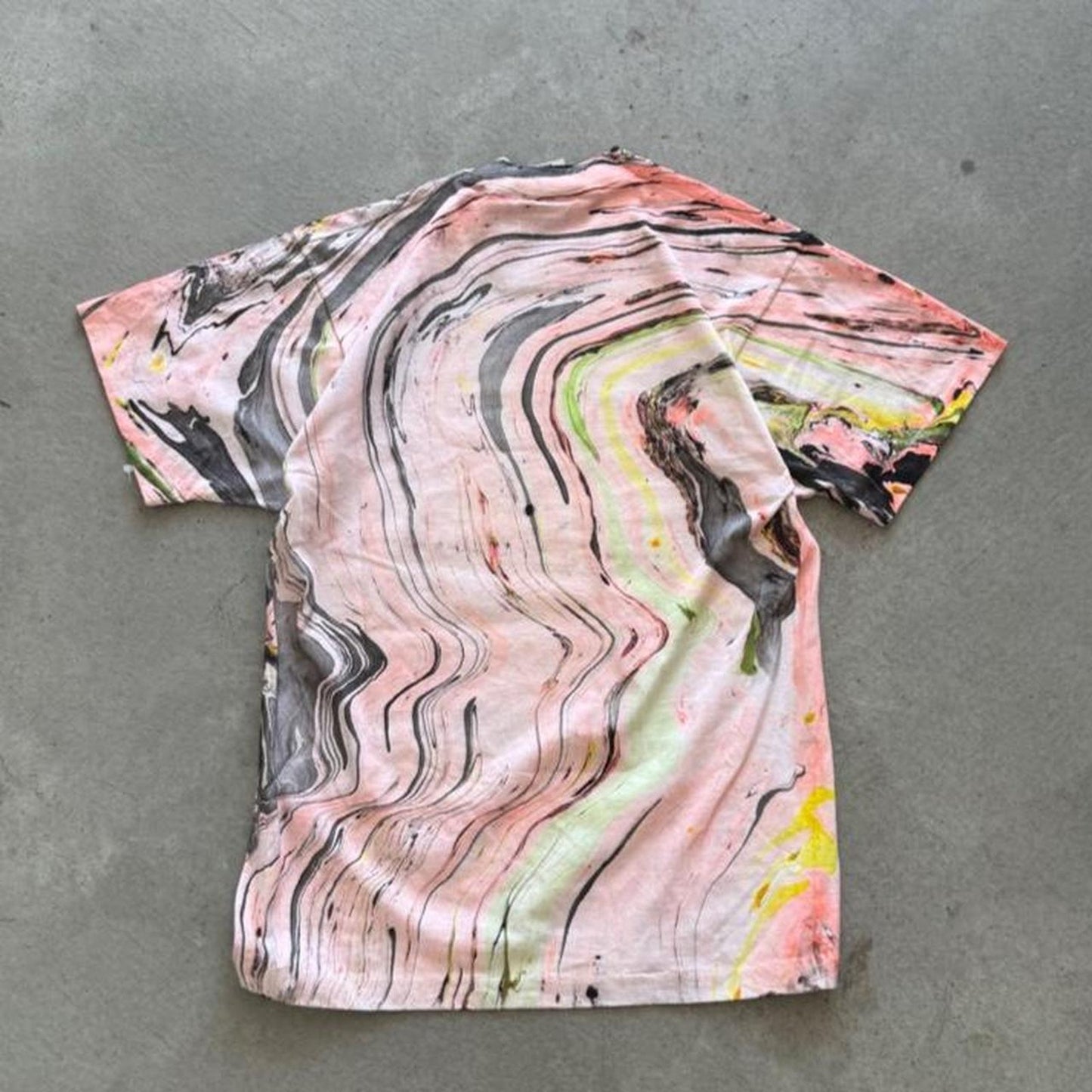 Vintage 90s Surfing Crossing the Delaware Parody Marble Dye T-Shirt - Medium