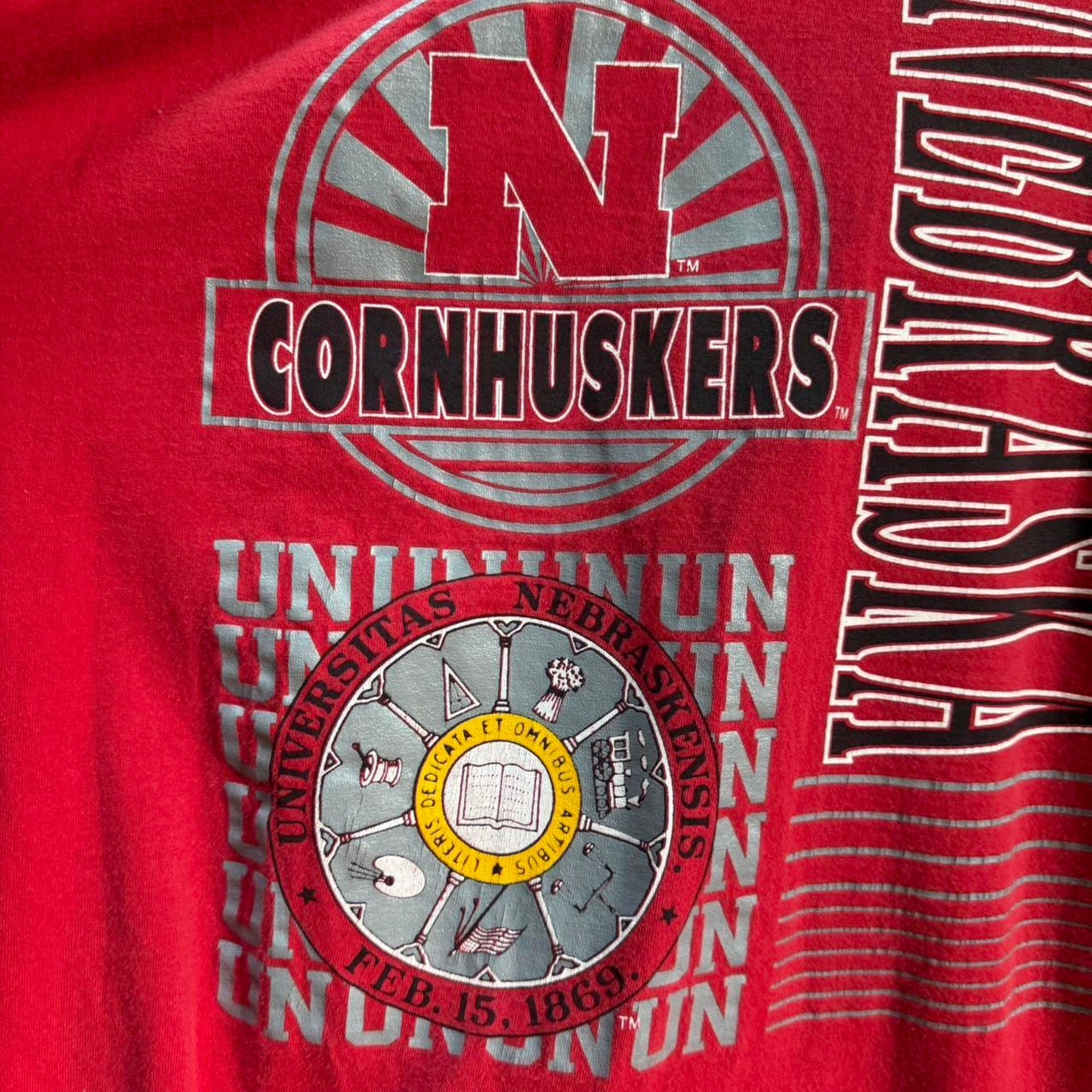 Vintage 90s Nebraska Huskers Football T-Shirt - X-Large
