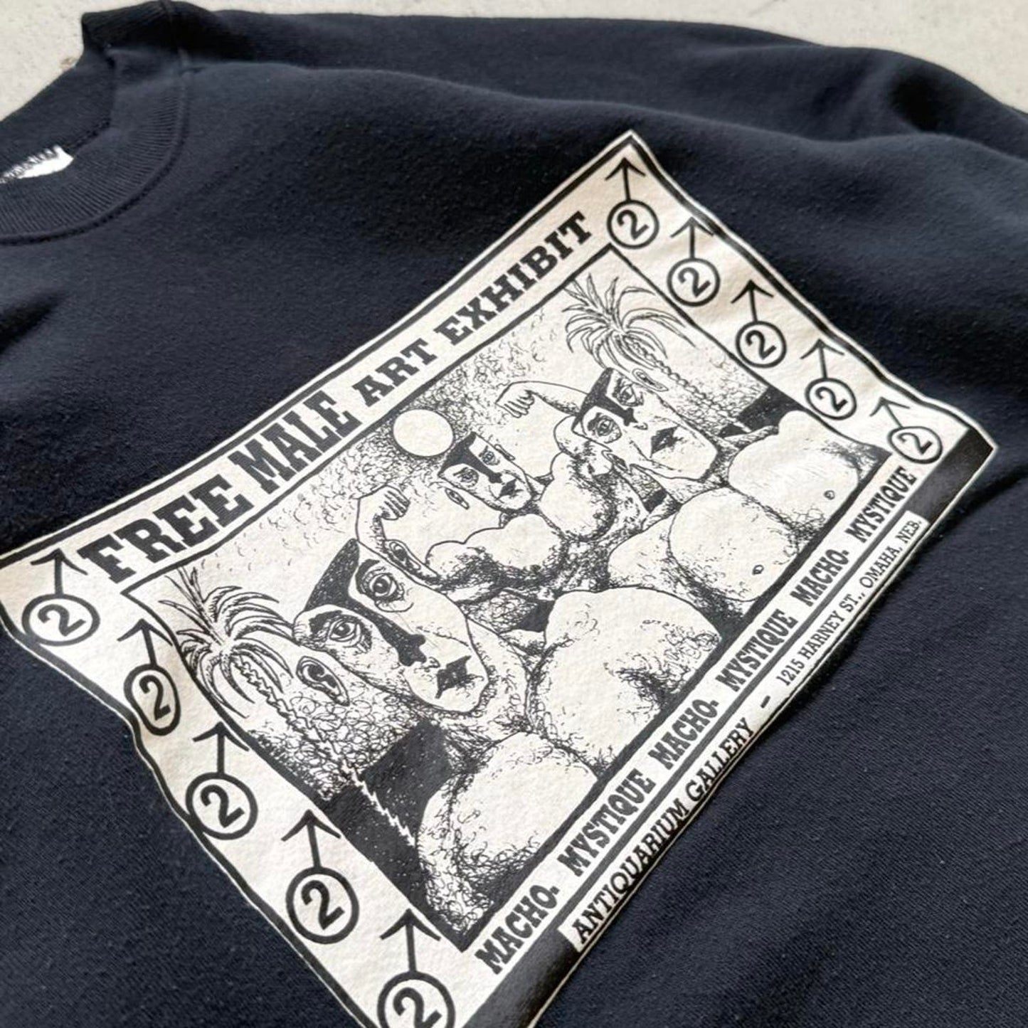 Vintage 90s Free Male Art Exhibit Macho Mystique Crewneck - X-Large