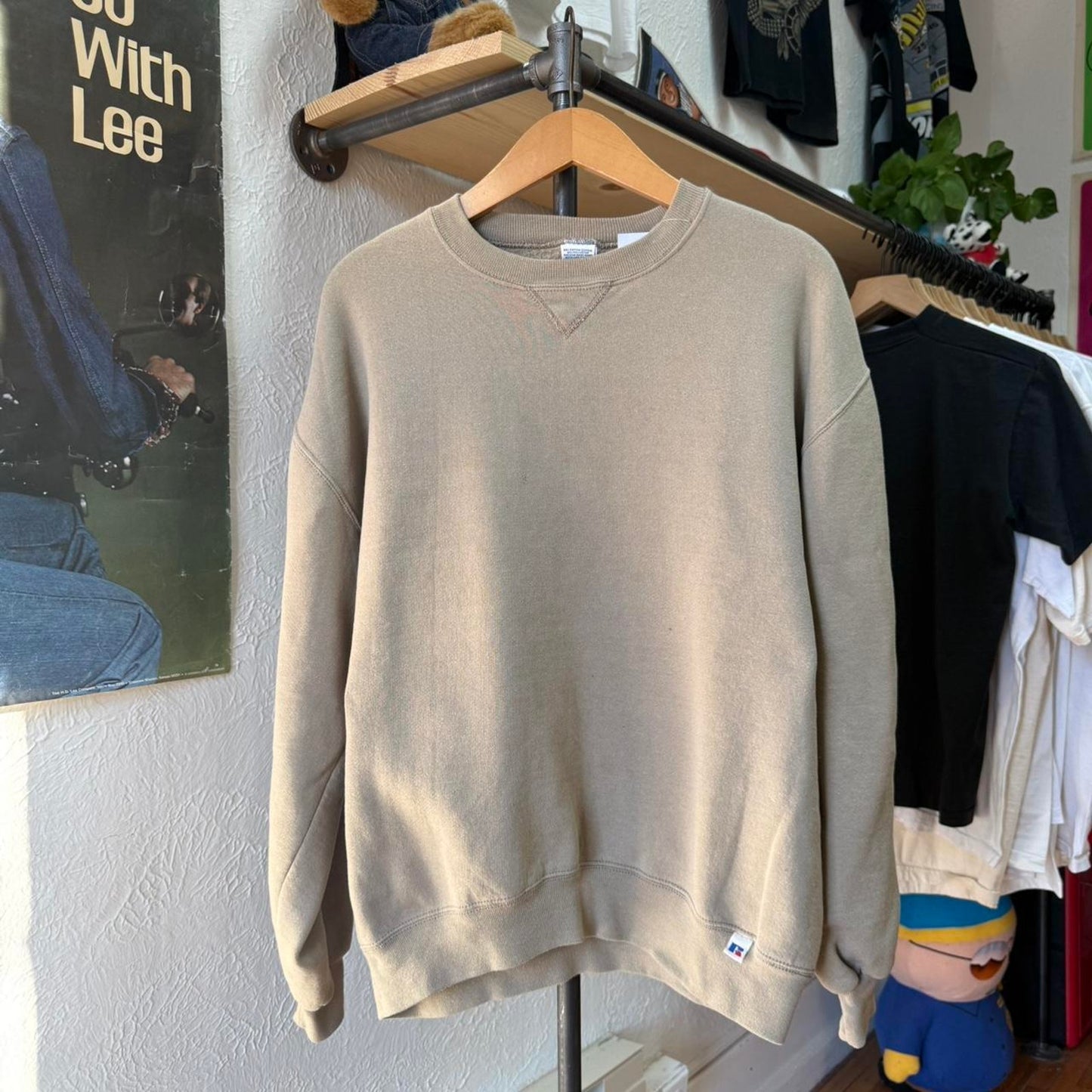 Vintage 90s Earth Tone Tan Russell Athletic Crewneck - Large