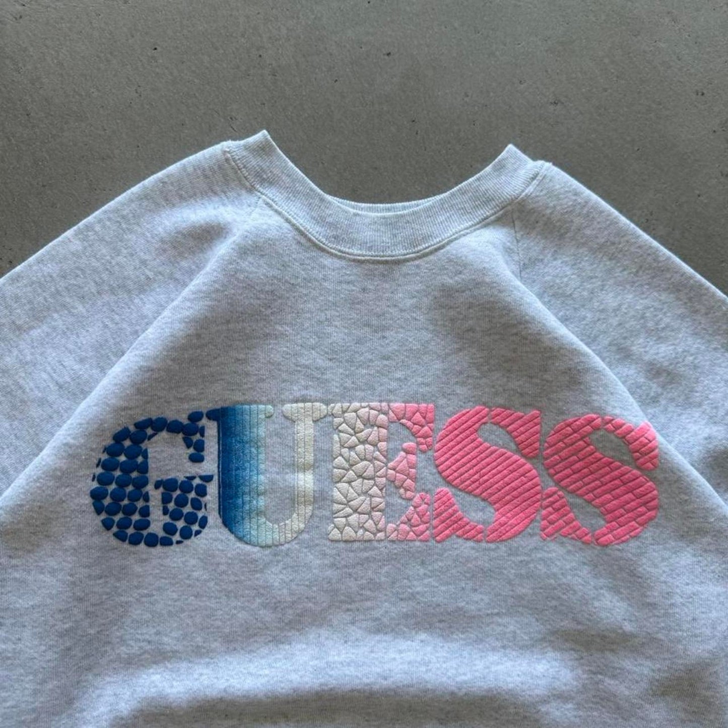 Vintage 90s Guess Originals Ombré Puff Print Crewneck - X-Large