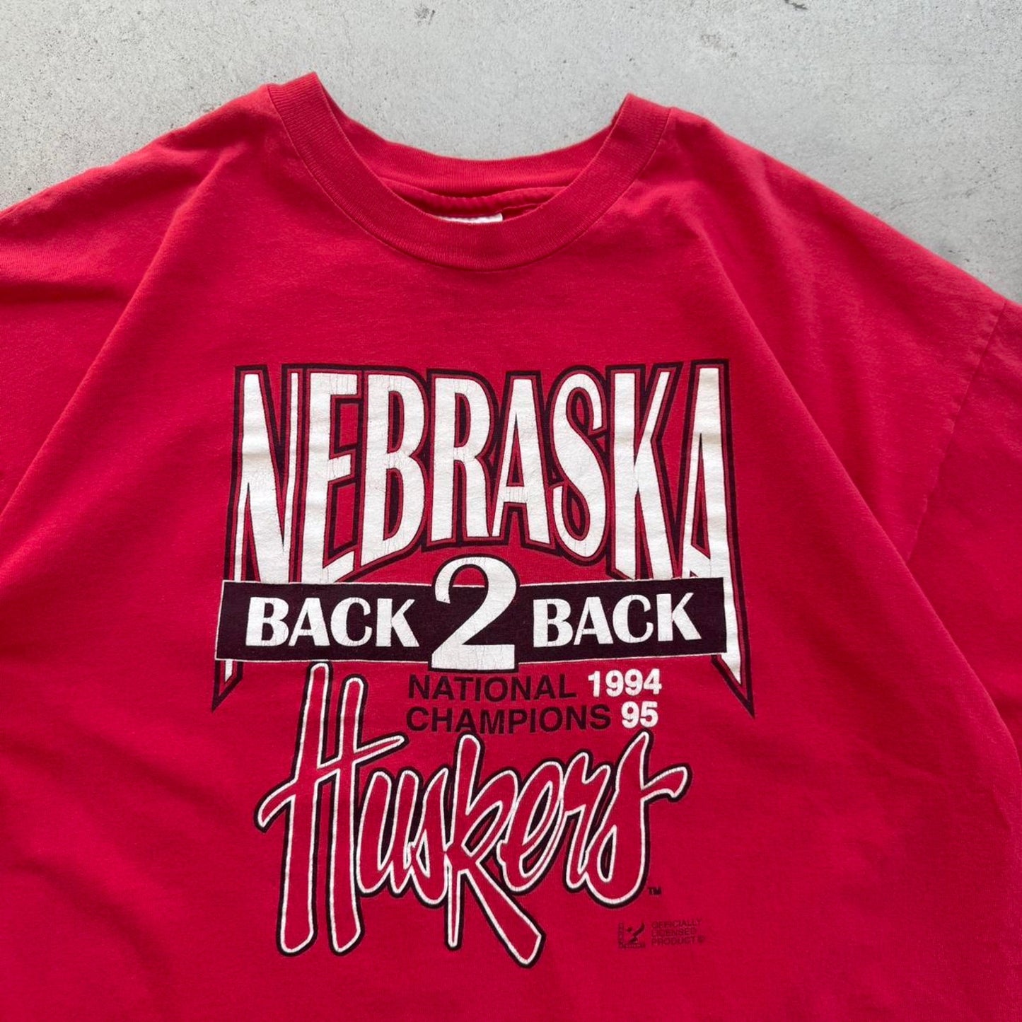 Vintage 1995 Nebraska Huskers Back 2 Back Champions T-Shirt - X-Large