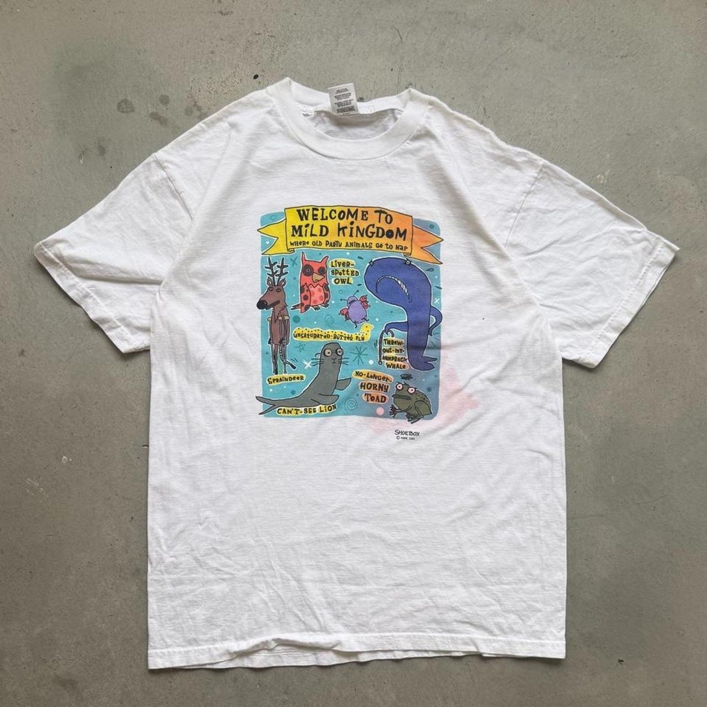 Vintage 90s Mild Kingdom Animal Cartoon Humor Funny T-Shirt - Large