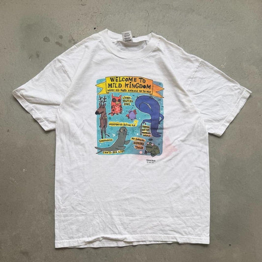 Vintage 90s Mild Kingdom Animal Cartoon Humor Funny T-Shirt - Large