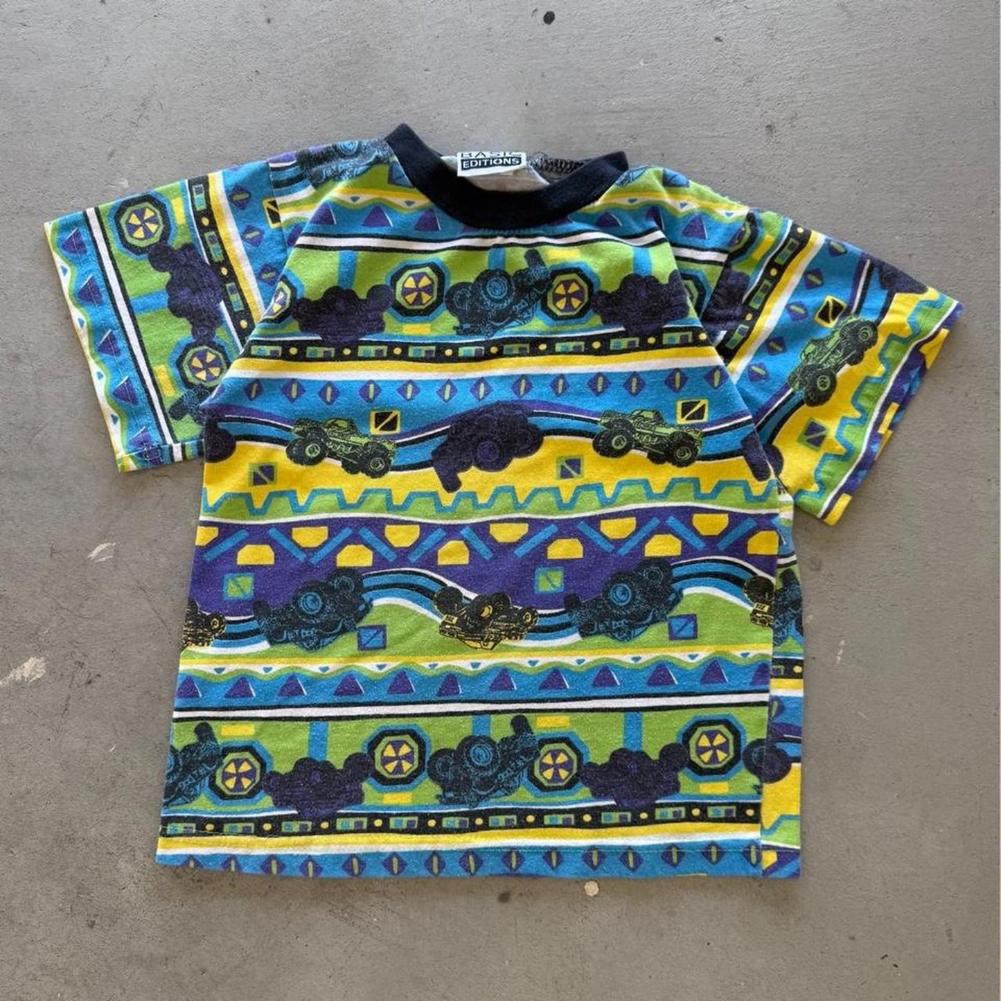 Vintage 90s Monster Truck All Over Print T-Shirt - Kids 7