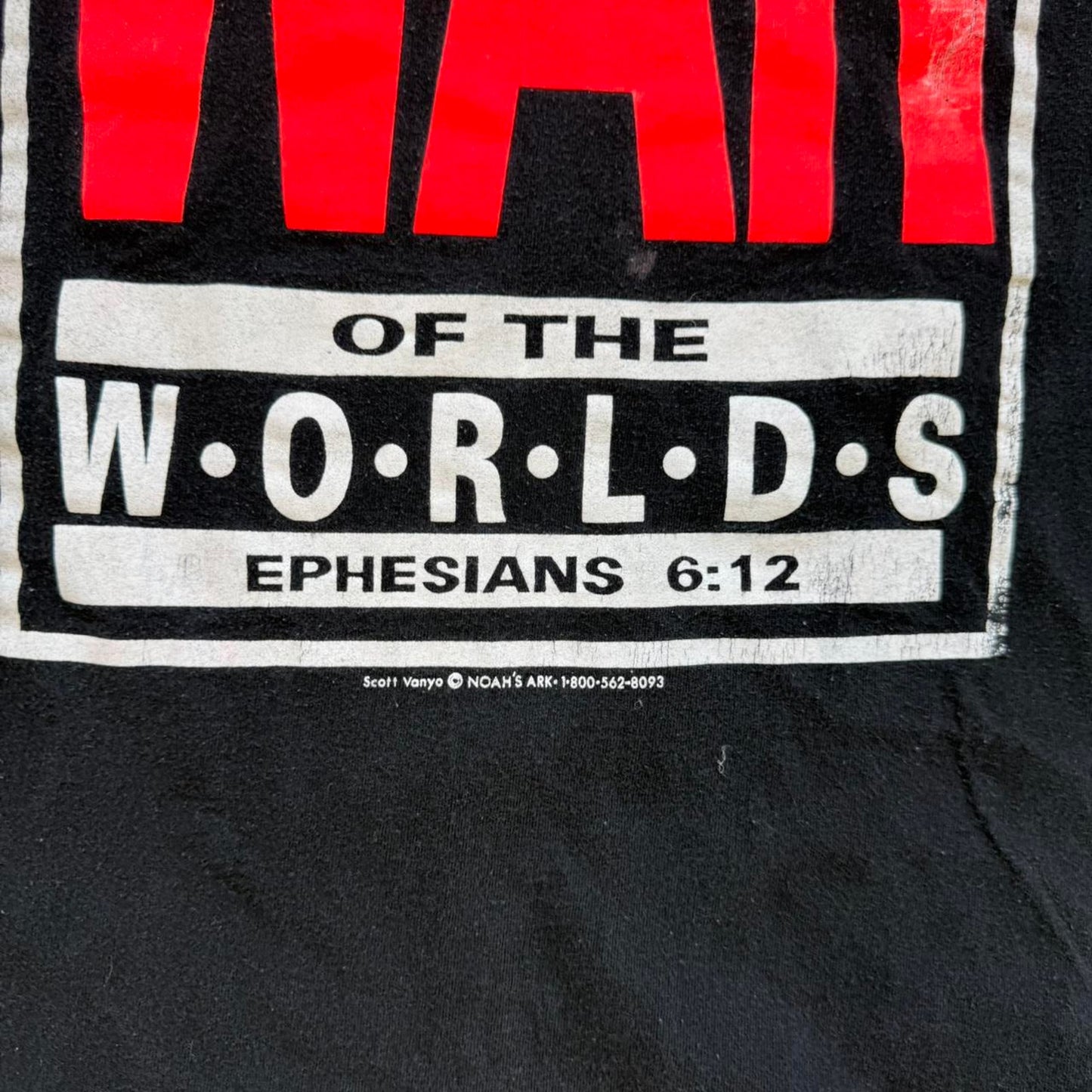 Vintage 90s War of the Worlds Ephesians Jesus T-Shirt - Large