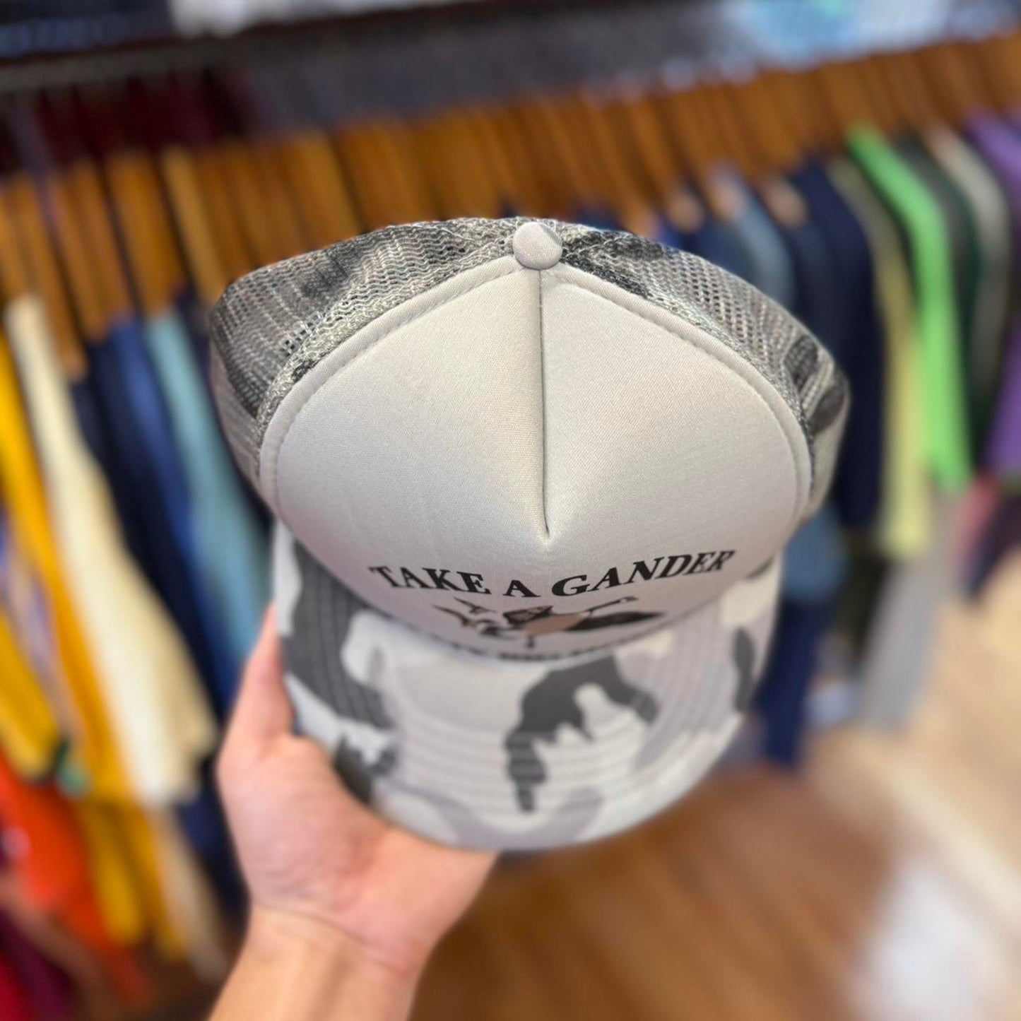 Vintage 90s Take a Gander at my Big Honker Camo Trucker Cap