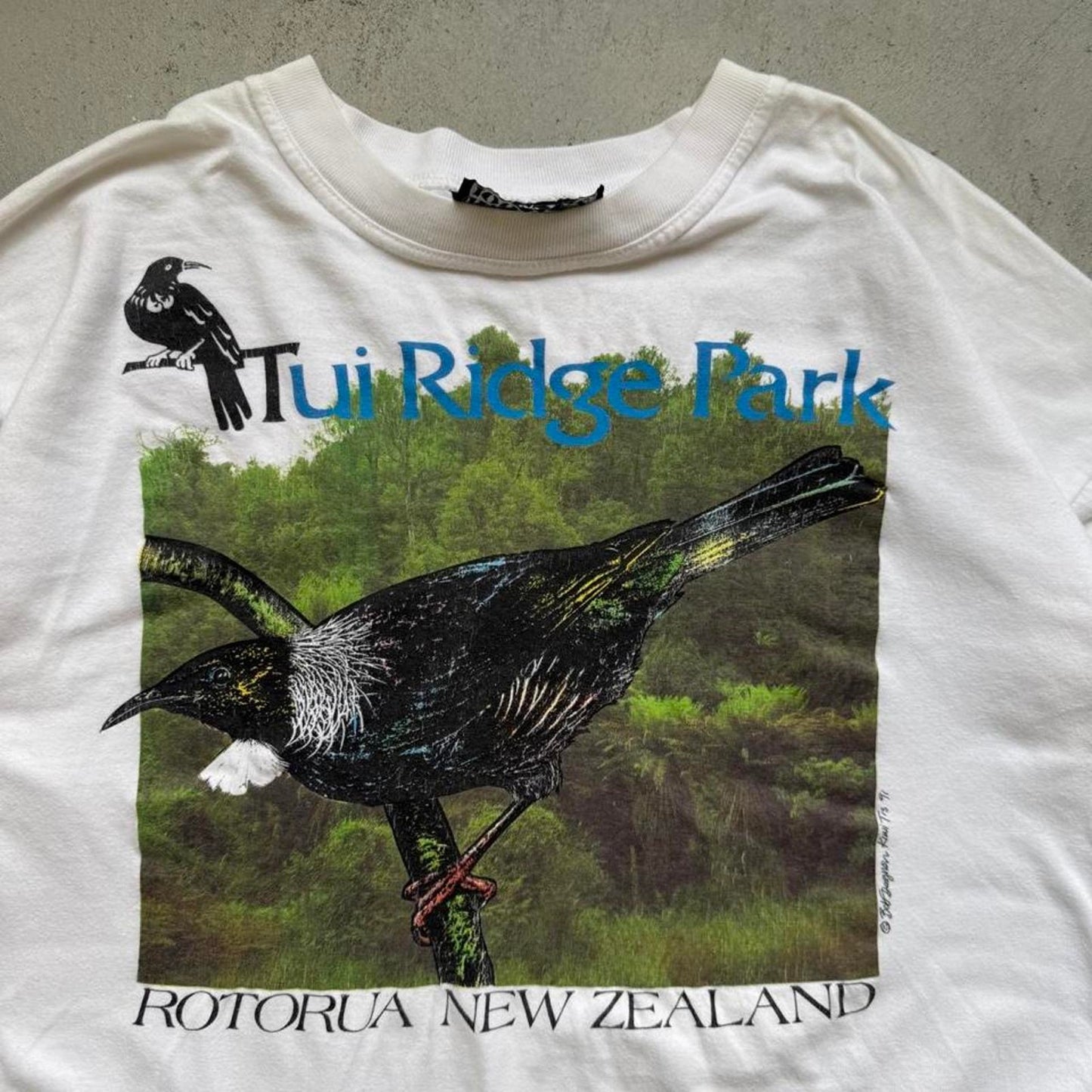 Vintage 90s Tui Ridge Park New Zealand Bird Animal T-Shirt - Large