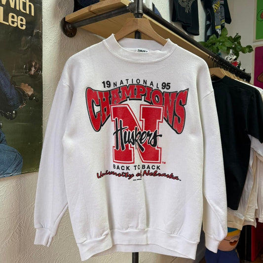 Vintage 90s Nebraska National Champions Football Crewneck - Medium