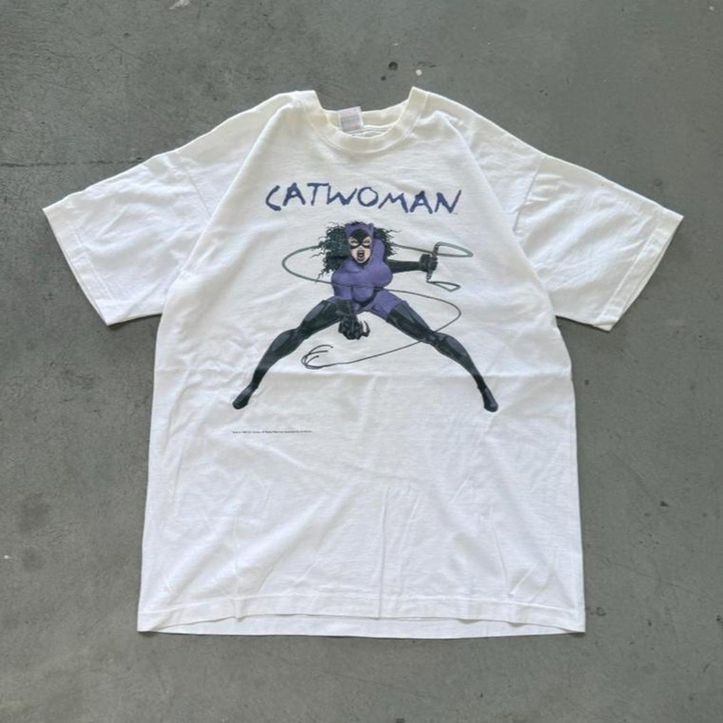 Vintage 90s Cat Woman Purple Suit DC Comics T-Shirt - X-Large