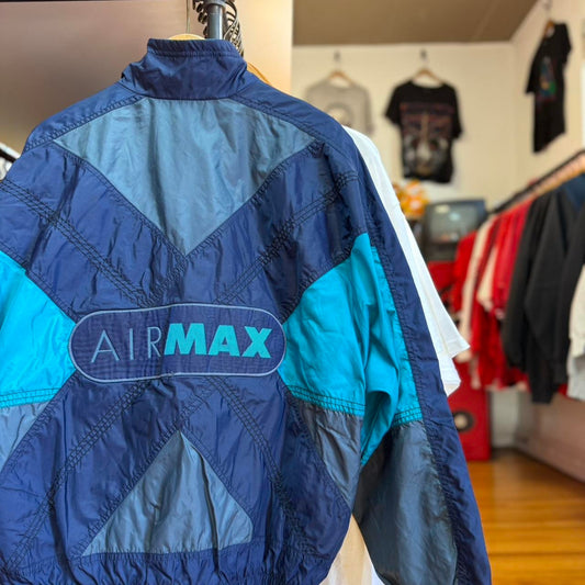 Vintage 90s Nike Air Max Swoosh Check Windbreaker Jacket - Medium