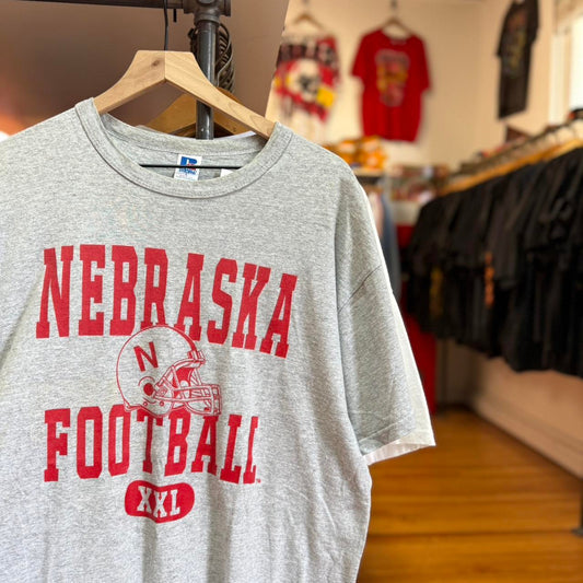 Vintage 90s Nebraska Football Athletics Helmet T-Shirt