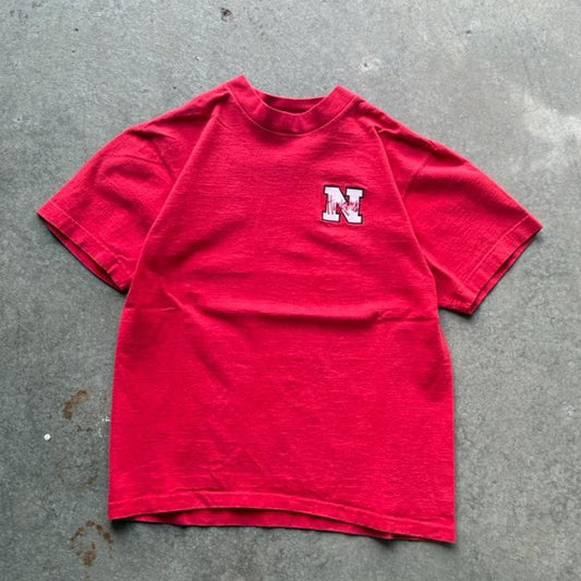 Vintage 90s Nebraska Huskers Embroidered T-Shirt - Medium