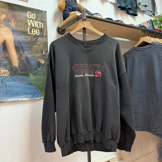 Vintage 90s Nebraska Cornhuskers Embroidered Crewneck - X-Large