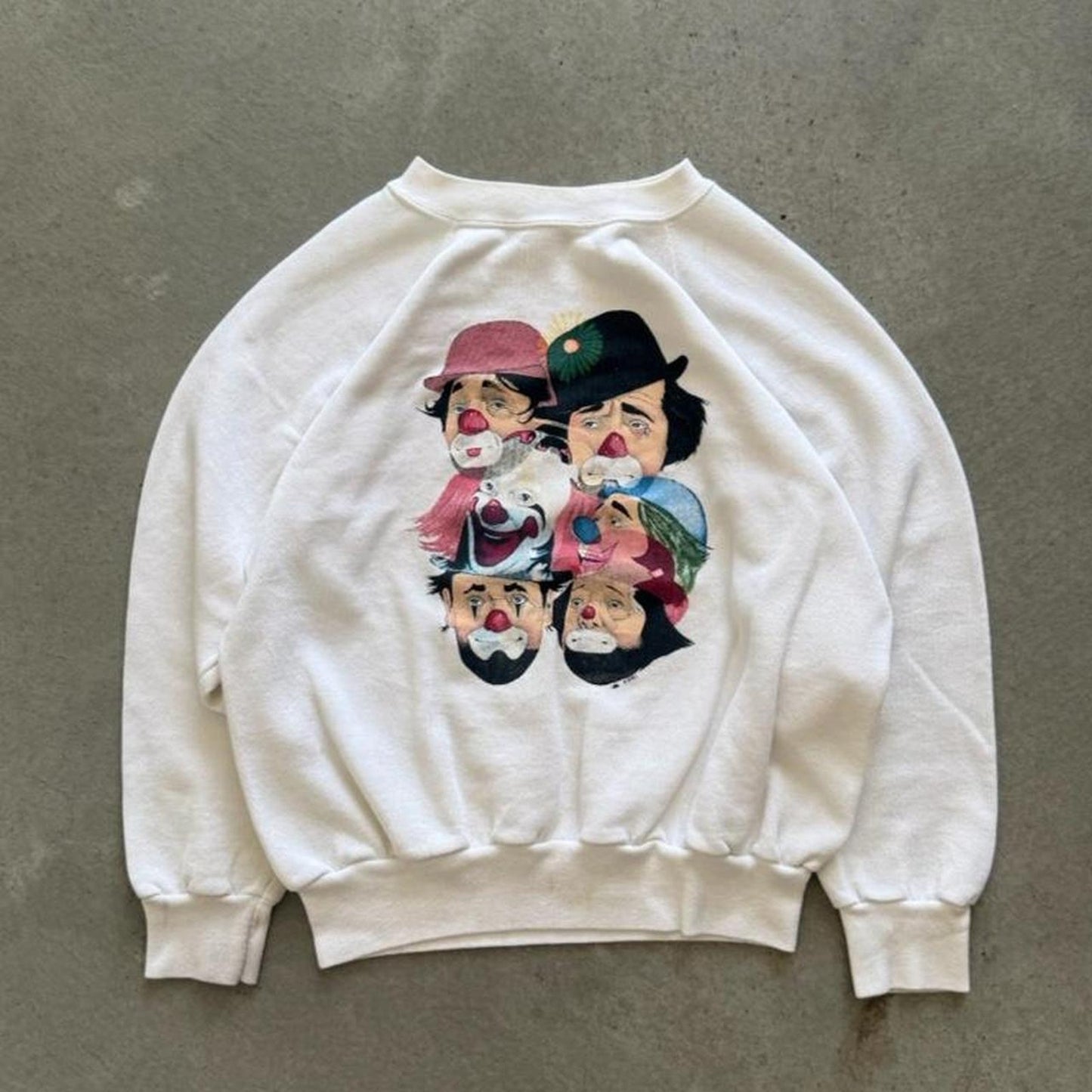 Vintage 90s Clown Circus Art Style Crewneck - Large