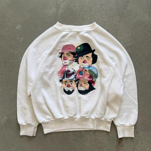 Vintage 90s Clown Circus Art Style Crewneck - Large