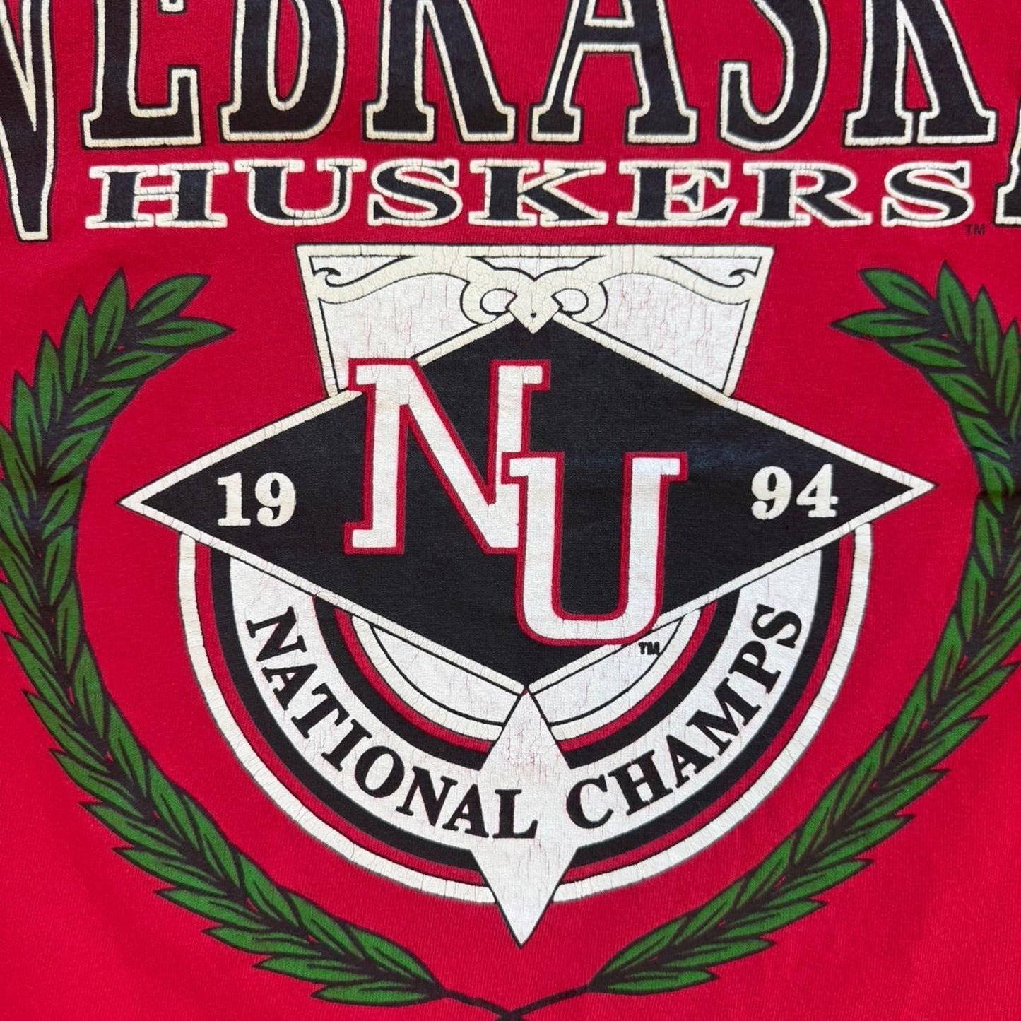 Vintage 1994 Nebraska Huskers National Champs T-Shirt - Medium