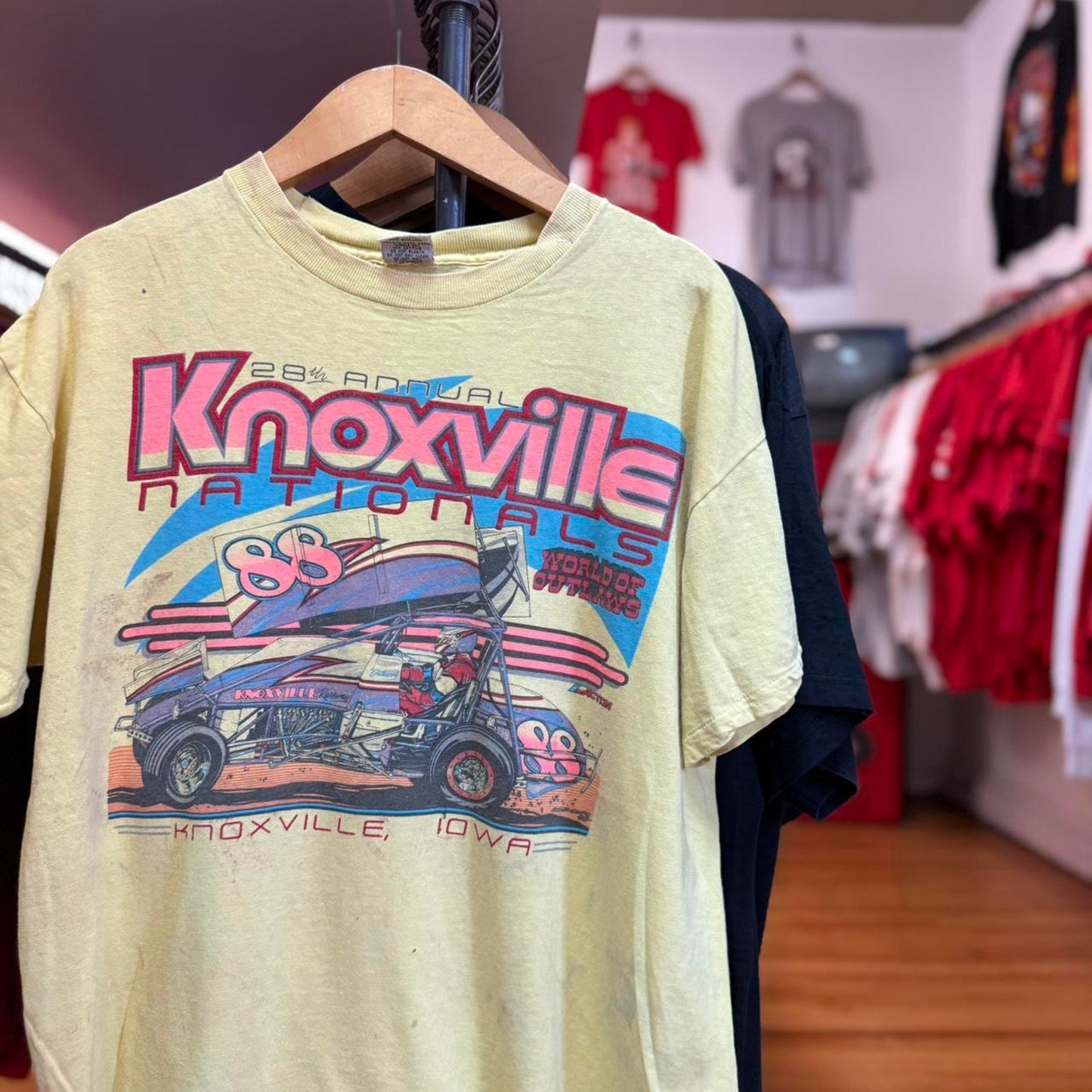 Vintage 1988 Knoxville Nationals Dirt Track Racing T-Shirt - Large
