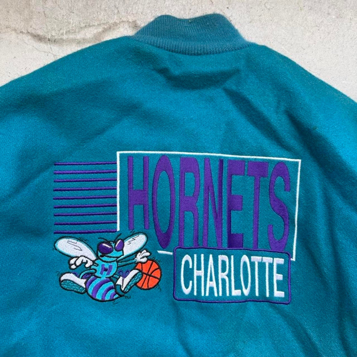 Vintage 90s Charlotte Hornets Varsity NBA Jacket - Large