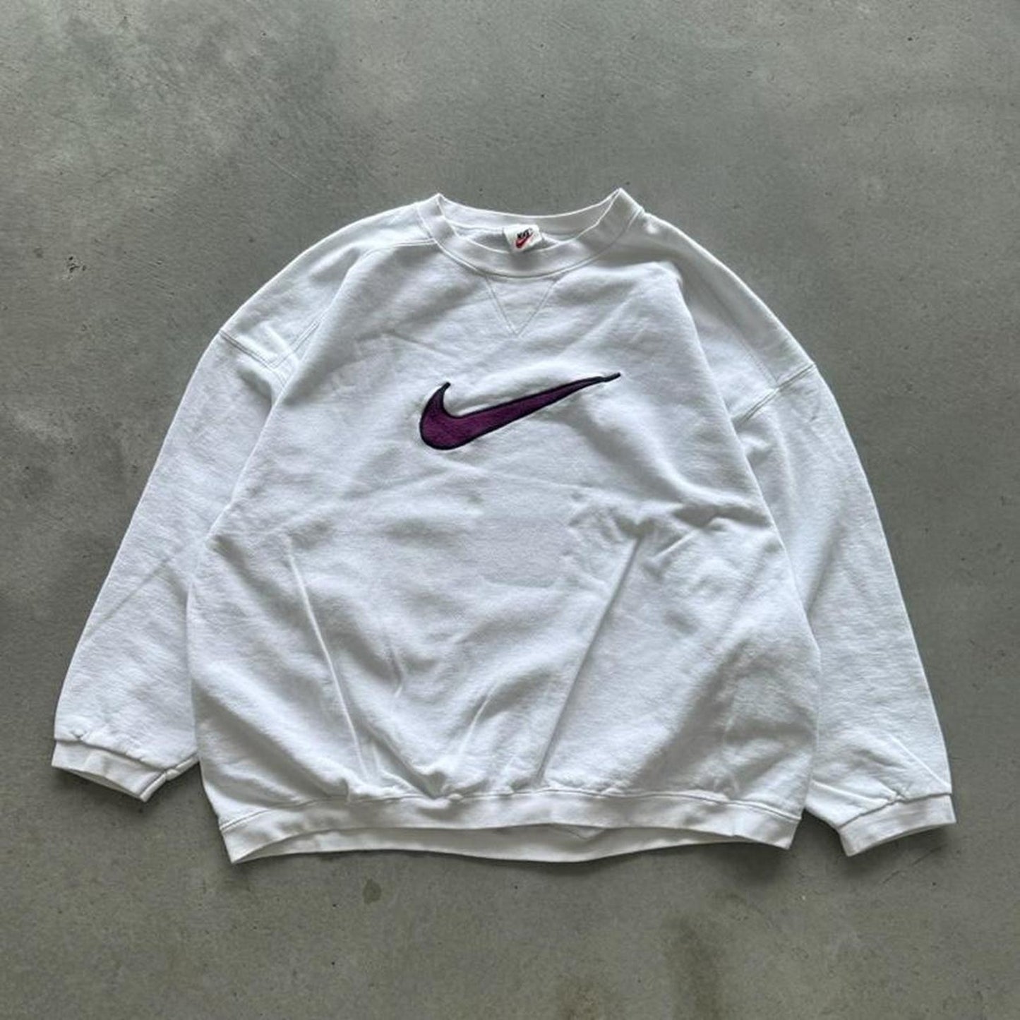 Vintage 90s Nike Center Swoosh Check Crewneck - Large