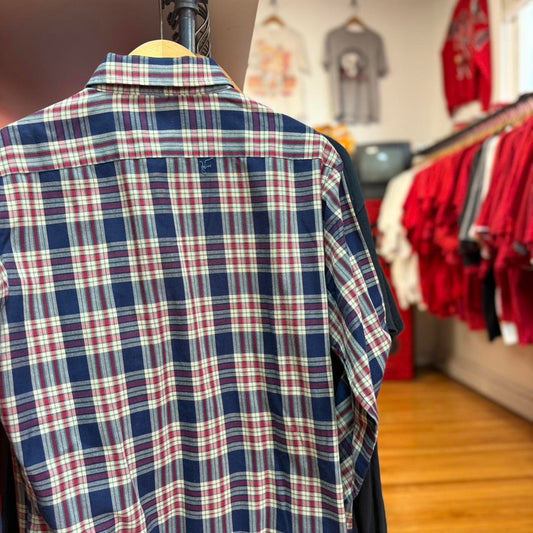 Vintage 90s Plaid Button Up Shirt - Medium